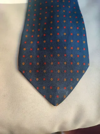 Cravatta E. Marinella blu con pois rossi