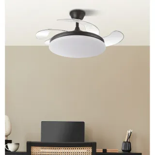 Ventilador Tridente Negro 59W LED 6980Lm DC