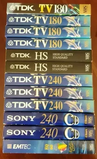 12 VHS BLANK NUEVAS TDK/SONY/EMTEC – 29€
