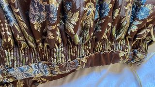 Falda adamascada marrón y multicolor