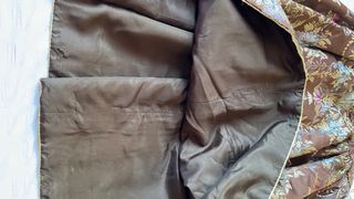 Falda adamascada marrón y multicolor