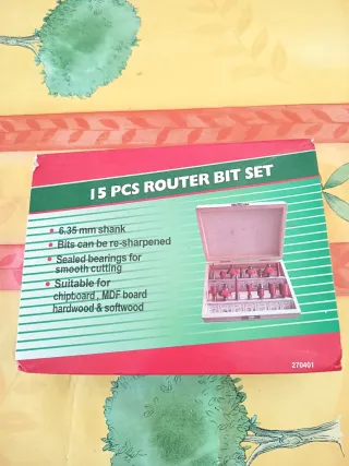 Juego de 6 fresas para madera de 6,5