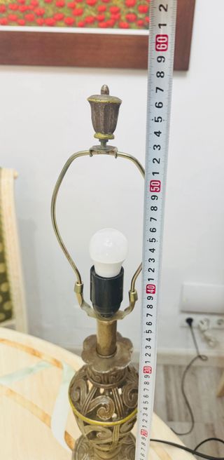 Base o Pie de lámpara calado, bronce envejecido