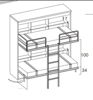 LITERA ABATIBLE 90X190 RIMOBEL.