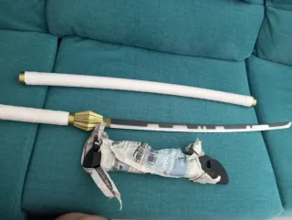 Katana Decorativa Metal y Tela , regalo soporte