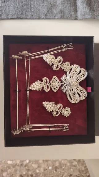 Aderezo Fallera Plata y Perlas