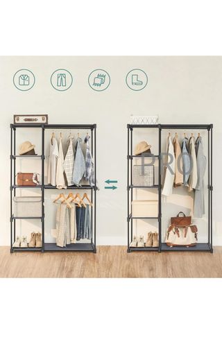 Armario de Ropa, Perchero, Burro Ropa, 112 x 43 x 165 cm