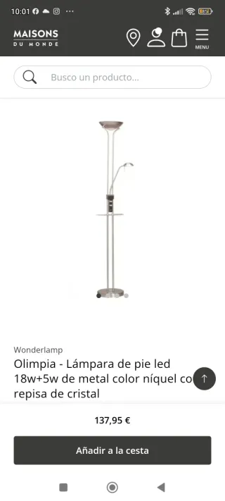 Lámpara de pie LED Wonderlamp Olimpia