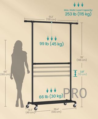 Perchero de ropa de doble varilla