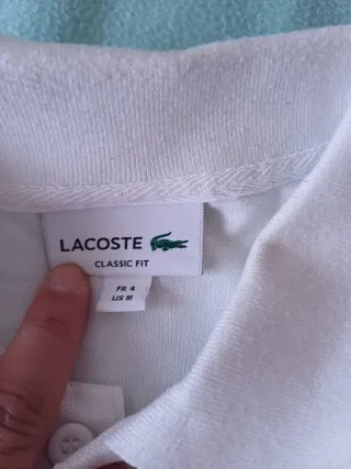 Polo Lacoste Blanco,talla M,amplia.
