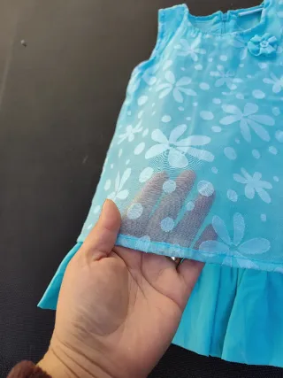 Precioso Vestido color tirquesa talla 12 meses