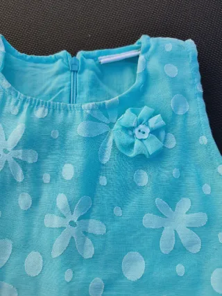 Precioso Vestido color tirquesa talla 12 meses