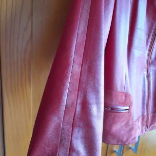 Cazadora de piel roja Pars Talla S
