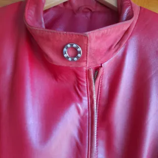 Cazadora de piel roja Pars Talla S
