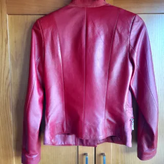 Cazadora de piel roja Pars Talla S