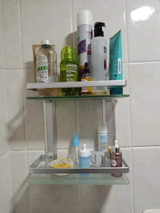 Estantería de baño cristal y metal