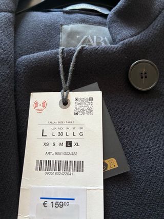 Abrigo Lana Zara Wool Collection Manteco talla L