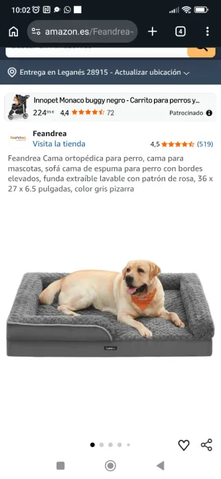 Cama viscoelástica para perros XXL