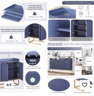 Aparador azul 4 puertas