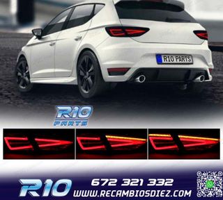 PILOTOS SEAT LEON 3 5F 12-20 DINÁMICO LED NEGRO OEM HALOGEN