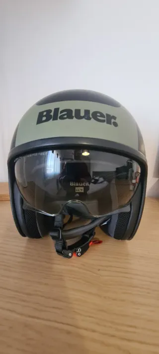 Casco Moto Jet Blauer Negro/Verde