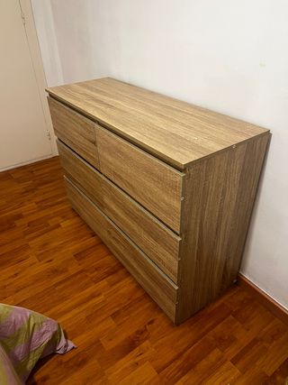 Cómoda Madera Marrón 6 cajones 110 cm