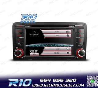 RADIO NAVEGADOR 7" AUDI A3 8P 03-12 USB GPS TACTIL HD