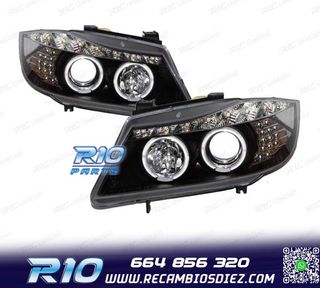 FAROS BMW E90 05-08 LUZ DIURNA LED NEGRO