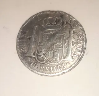 ESCASA Y RARA 10 Reales 1861 Sevilla