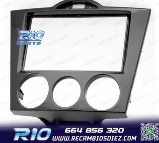 MARCO NEGRO BRILLO RADIO 2-DIN PARA MAZDA RX-8 03-08 AIRE AC