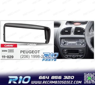 MARCO NEGRO RADIO 1-DIN PARA PEUGEOT 206 98-07