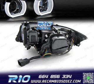 FAROS BMW E90 E91 05-08 OJOS ANGEL 3D FONDO NEGRO