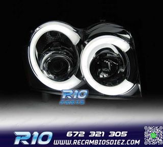 FAROS JEEP GRAND CHEROKEE 05-08 LUZ DIURNA LED CROMADO