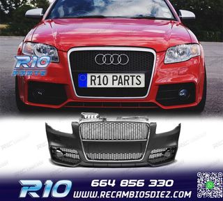 PARAGOLPES DELANTERO AUDI A4 04-07 LOOK RS4 REJILLA CROMO NE