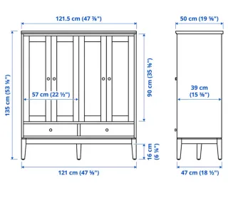Vitrina Blanca Puertas Dobles Cristal