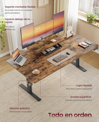 Escritorio Elevable Eléctrico VASAGLE 160x80