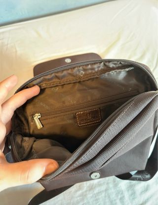 Bolso bandolera Hexagona piel marrón