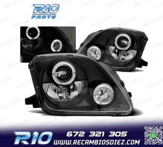 FAROS OJOS ANGEL HONDA PRELUDE 97-01 FONDO NEGRO