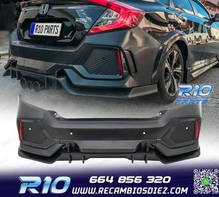PARAGOLPES TRASERO HONDA CIVIC 16- LOOK TYPE R