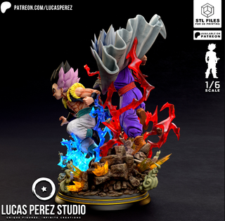 Figura Resina Gohan Beast y Gotenks Dragon Ball