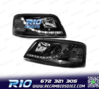 FAROS PARA VOLKSWAGEN VW T5 03-09 DRL NEGROS