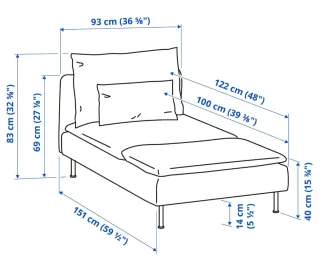 Chaiselonge Söderhamn Ikea Gris