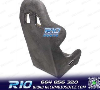 KIT ASIENTO BAQUET UNIVERSAL NEGRO ALCANTARA ESTILO EVO