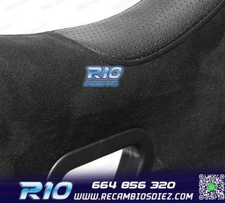 KIT ASIENTO BAQUET UNIVERSAL NEGRO ALCANTARA ESTILO EVO