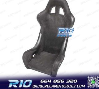 KIT ASIENTO BAQUET UNIVERSAL NEGRO ALCANTARA ESTILO EVO