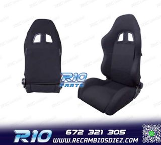 KIT ASIENTO DEPORTIVO SEMI BAQUET MONTECARLO TELA NEGRO