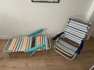 Set Playa Sillas + Sombrilla + Soporte