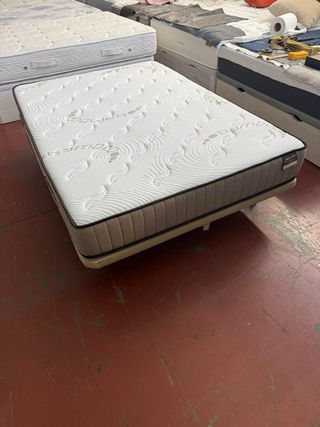 BASE TAPIZADA Y COLCHON VISCOLCHON 135x190