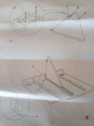 Mesa plegable de pared madera