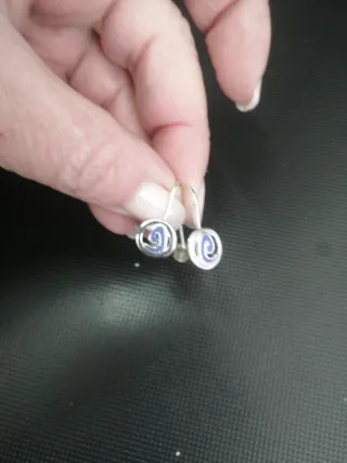 Pendientes plata Disney Aro Azul y Plata